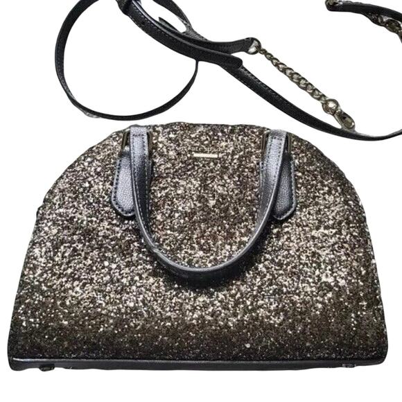 Kate Spade Mini Reiley Laurel Way Glitter Satchel crossbody Wristlet - Picture 1 of 11